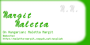 margit maletta business card